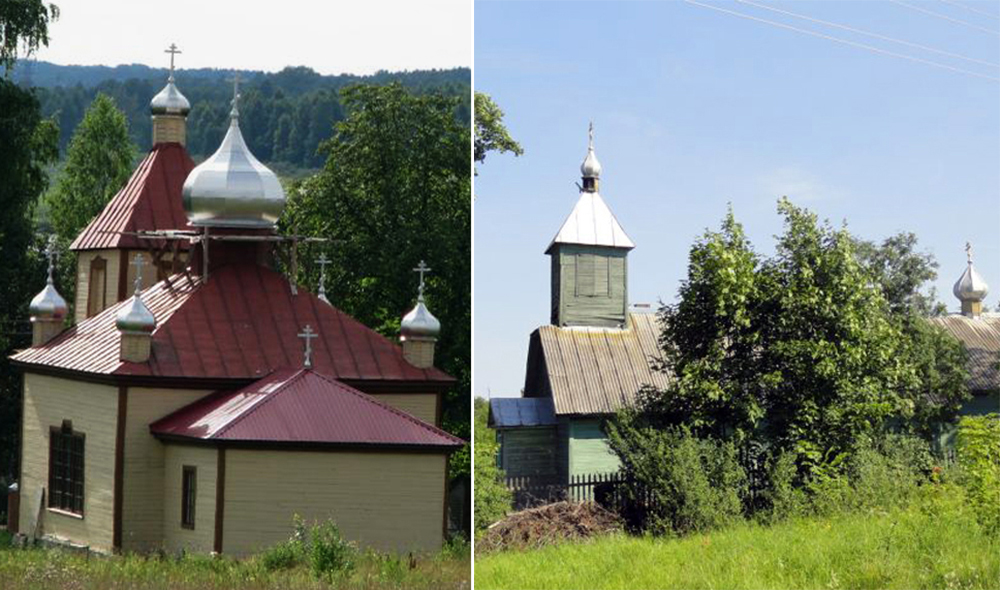 Старообрядческая моленная и Петропавловский храм в Данишевке